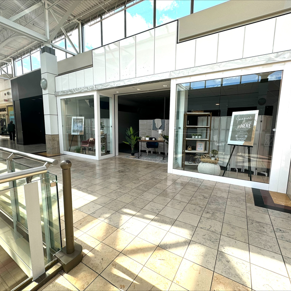 Great light hits this wide open space with great storefront glass windows. 