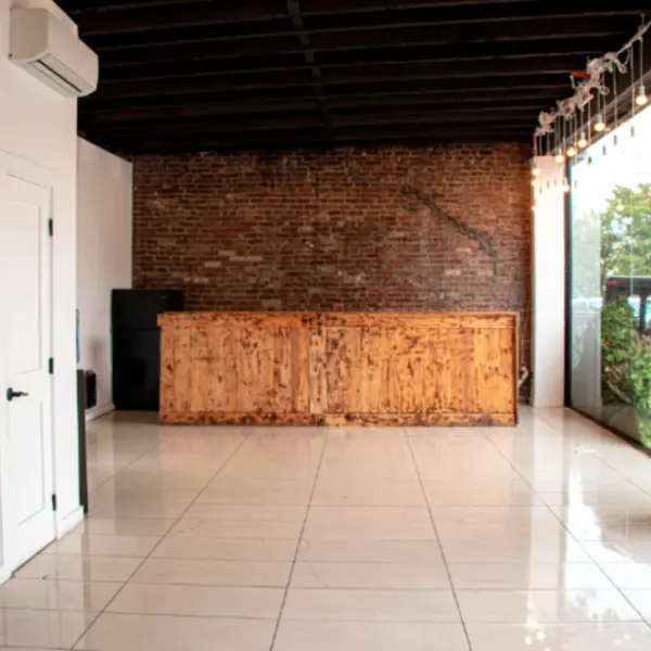 Event space with a Transparent Greenhouse roof and Plenty of Natural Light