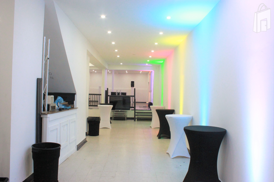 Front of Space with Tables and Lights