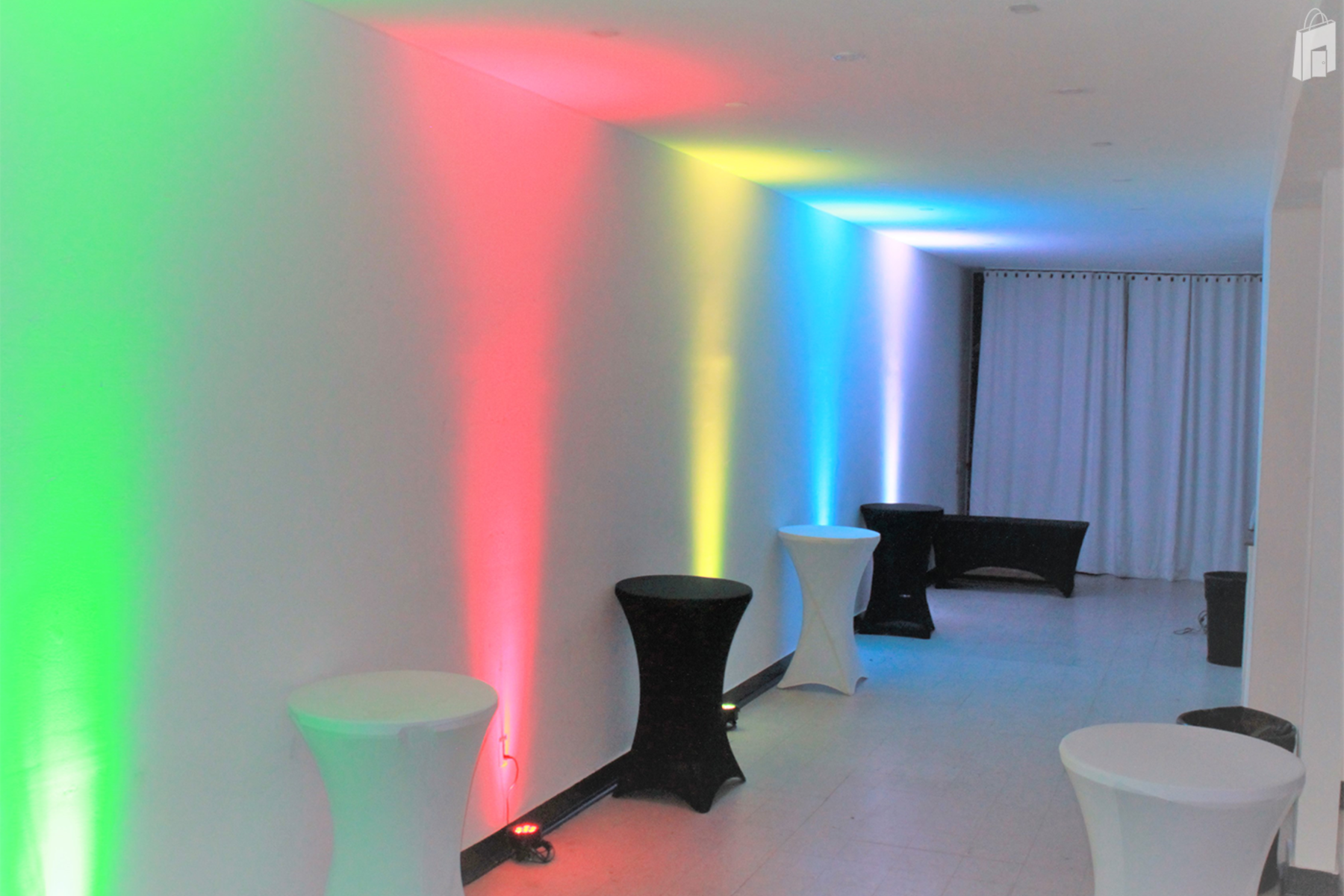 Front of Space with Tables and Lights