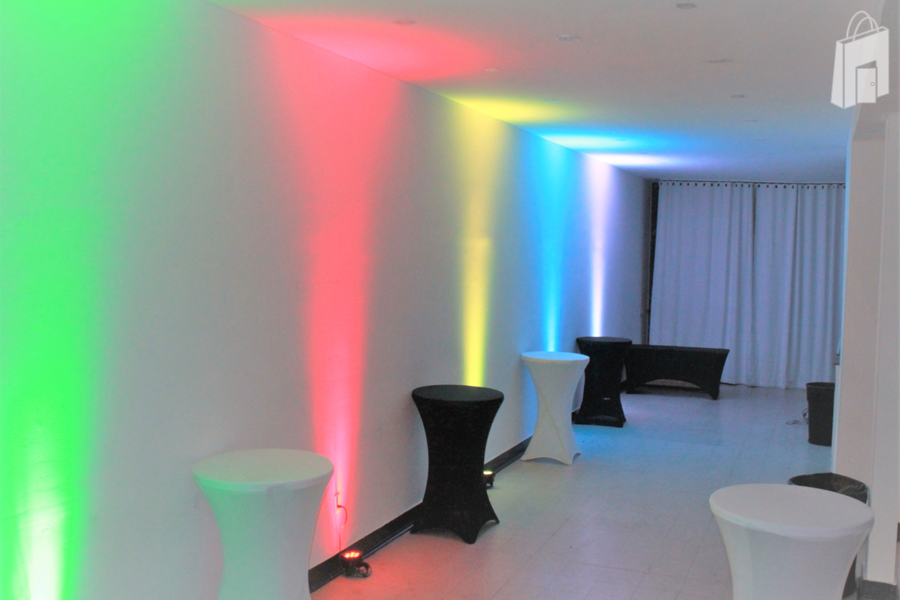 Front of Space with Tables and Lights