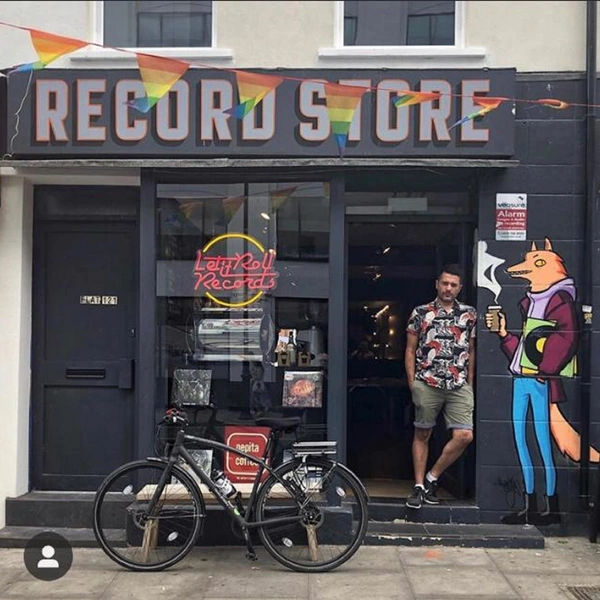 Basement space inside a coffee shop/record store