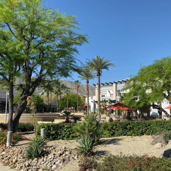 Destination center, outdoor setting, fountains