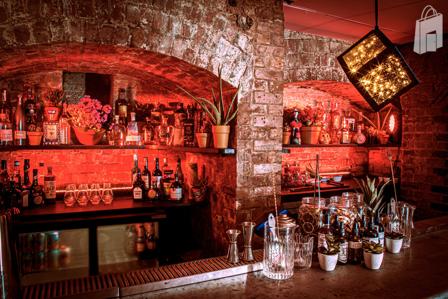 Basement bar interior