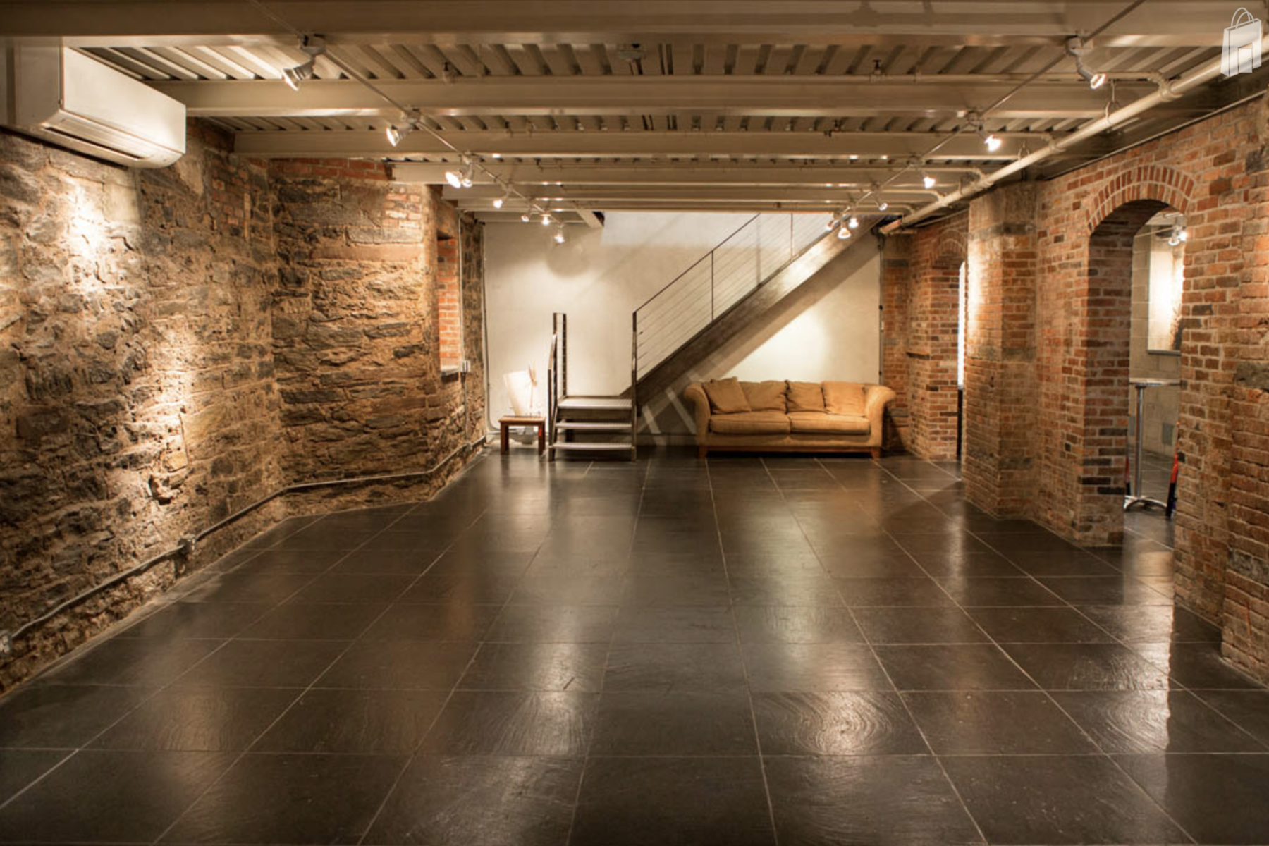 downstairs duplex space. 