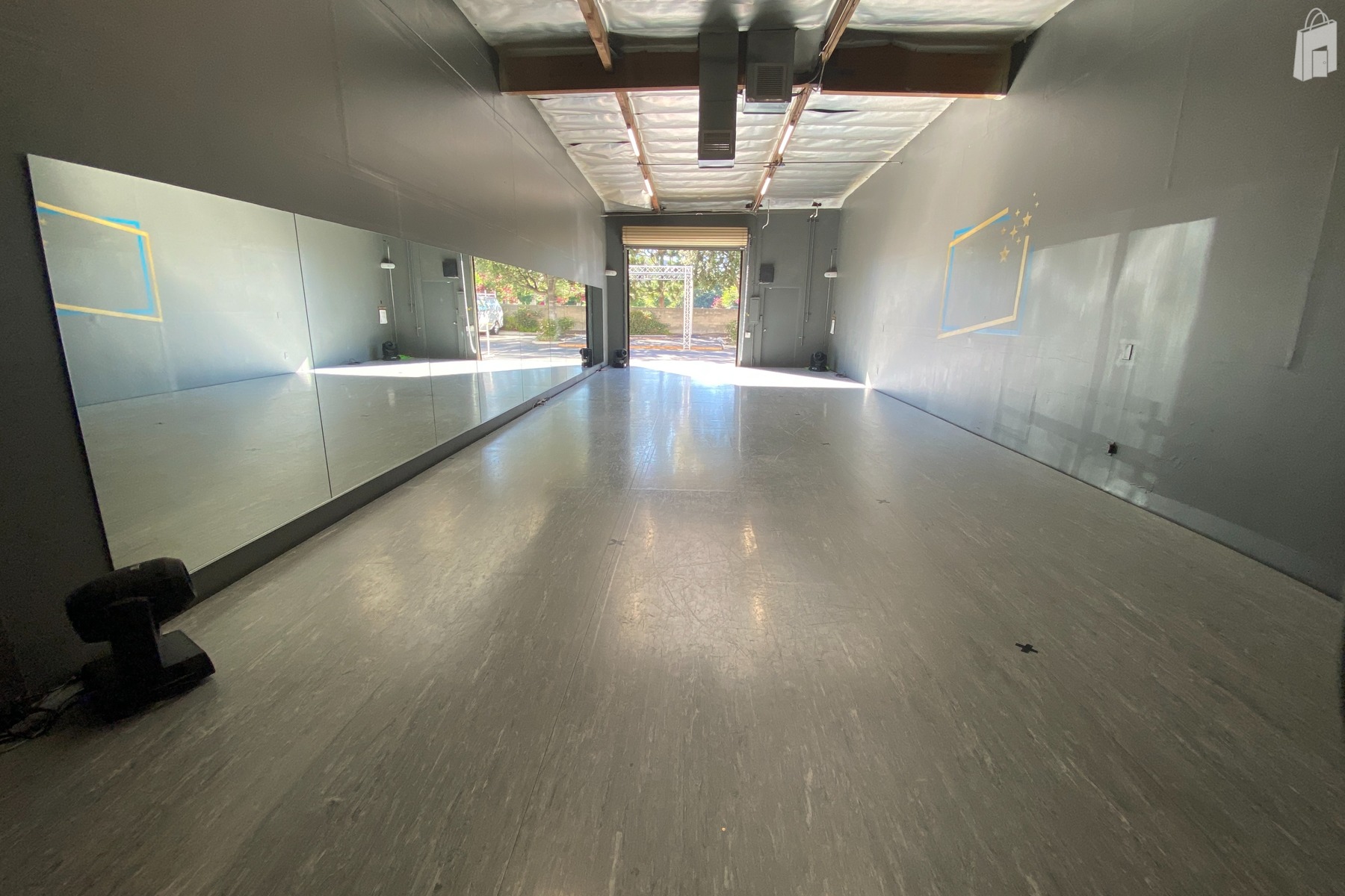 Dance Studio with roll up door