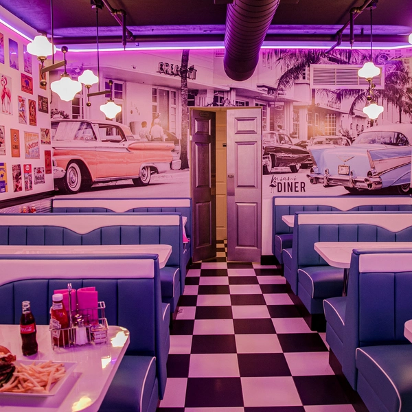 Vibrant Retro Diner in Downtown Miami