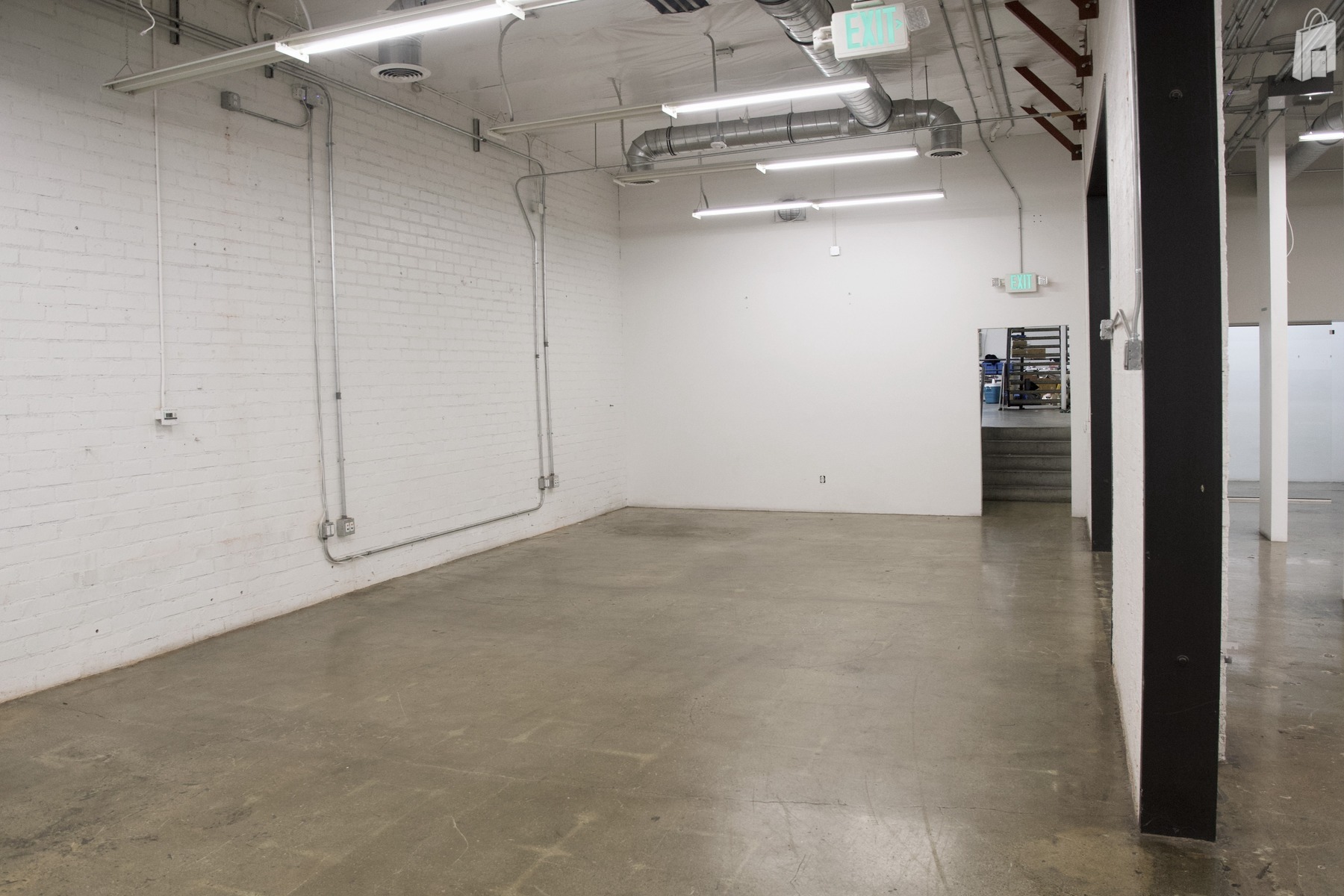 long narrow room back view