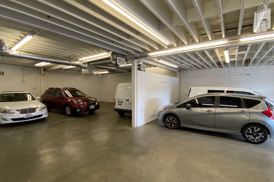 Cars parked in back room for unloading