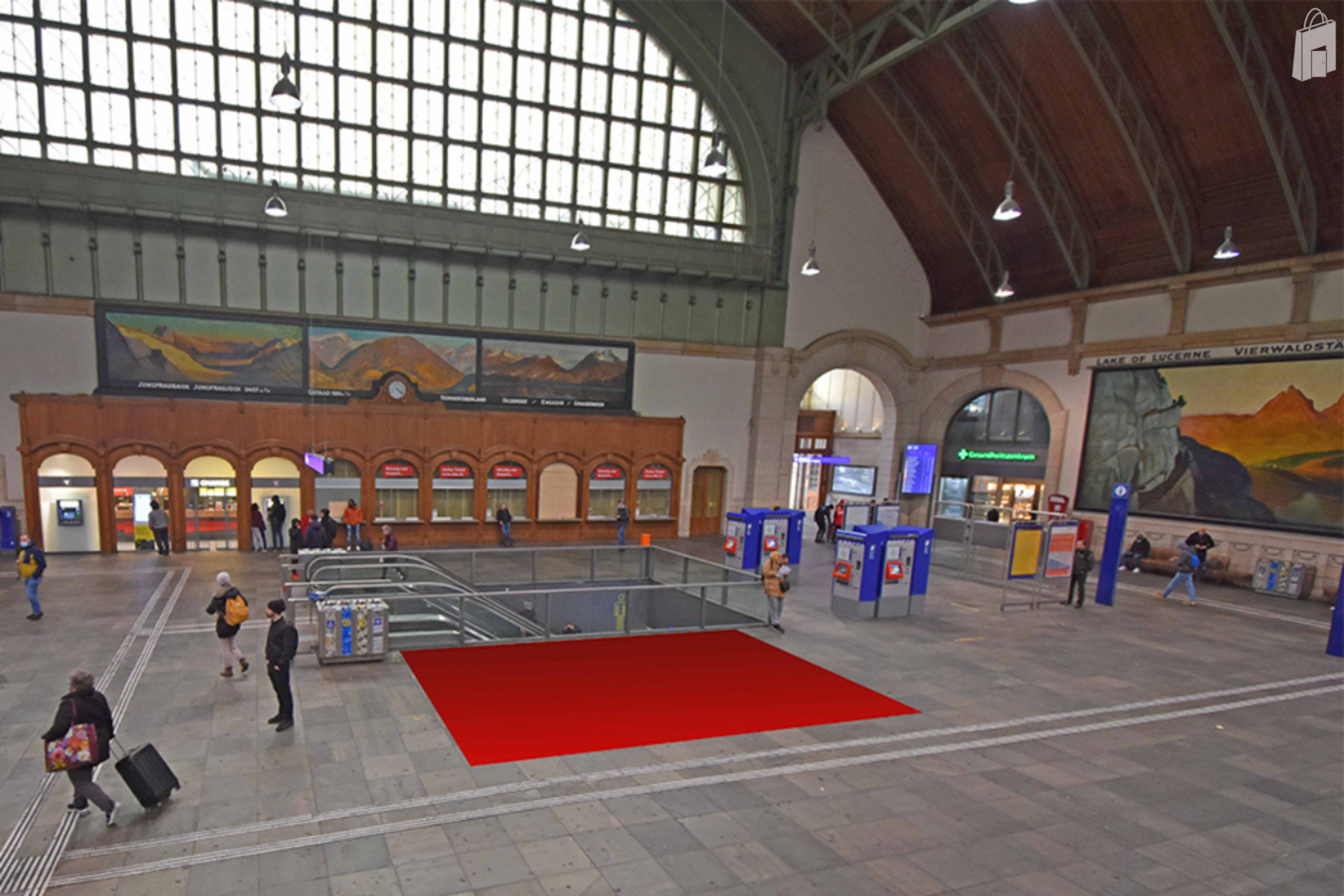 Promotionsfläche P1, Bahnhof Basel SBB - Länge x Breite : 7 m x 5 m