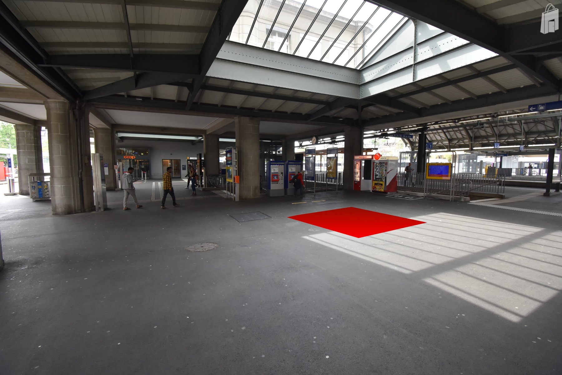 Promotionsfläche P1, Bahnhof St. Gallen SBB - Länge x Breite : 3 m x 3 m