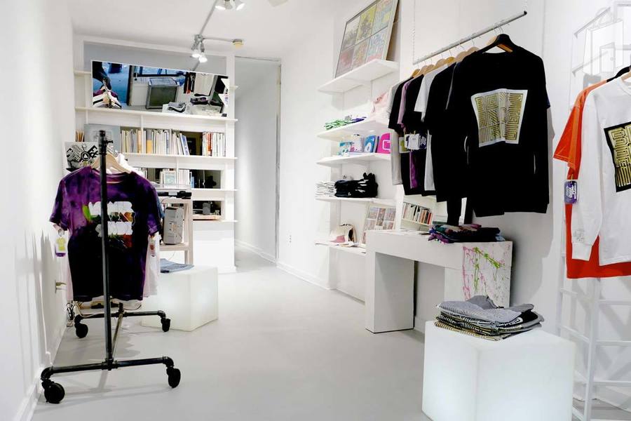 store example with merch on shelves