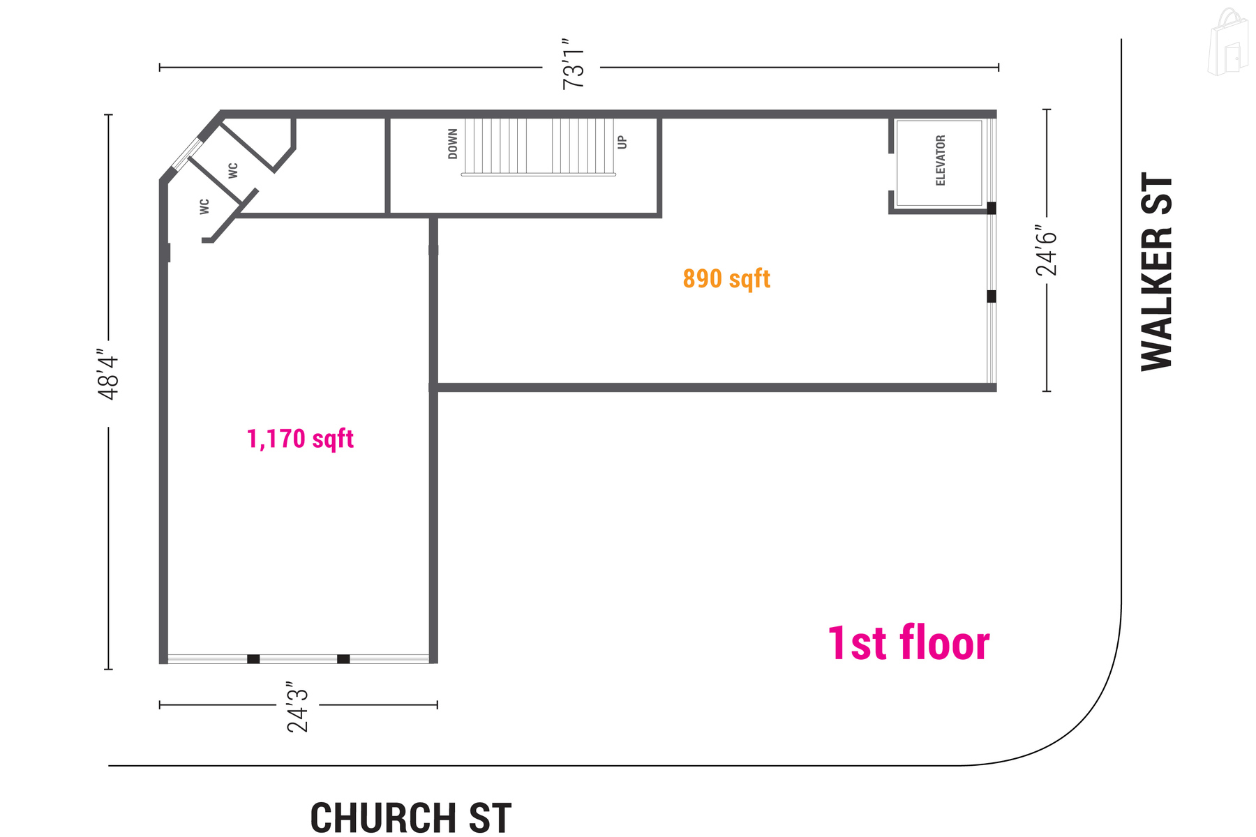 1st Floor  two spaces