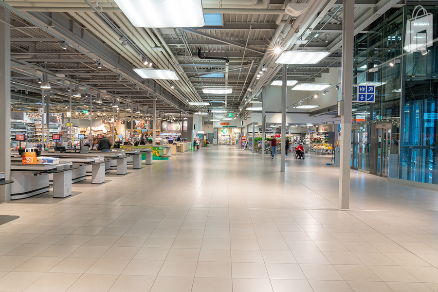 Mall centrale pilastro carrelli