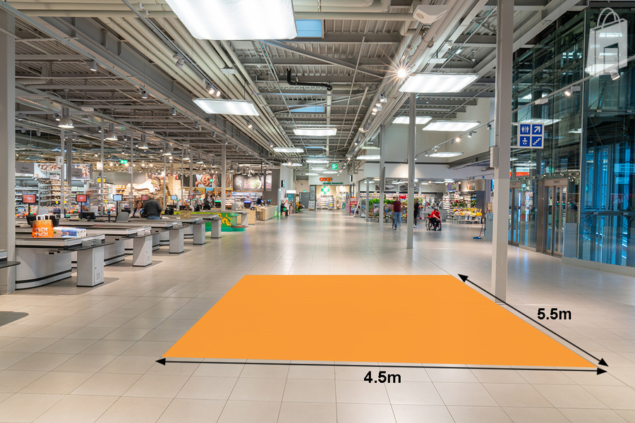 Mall centrale pilastro carrelli