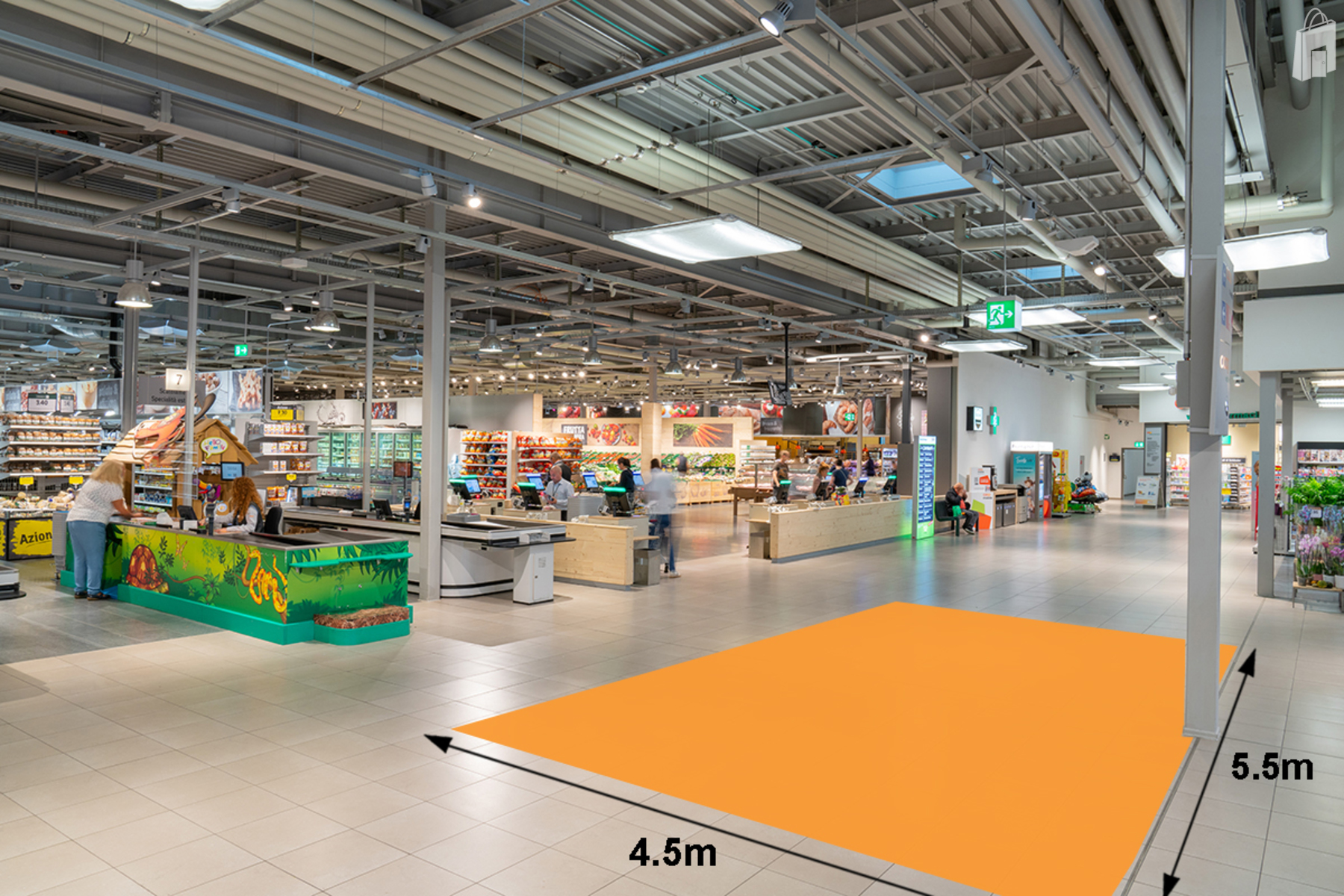 Mall centrale pilastro chiosco