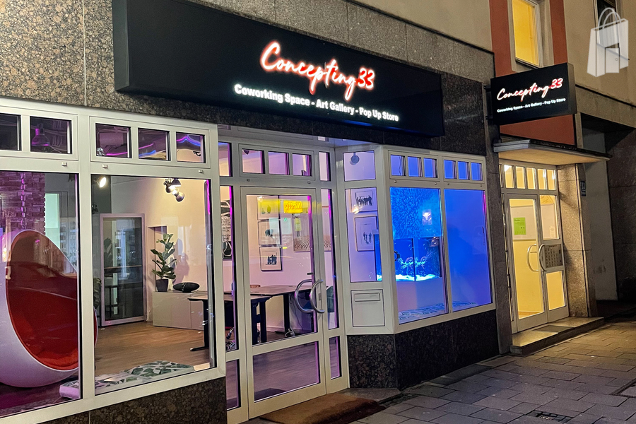 Schaufenster über gesamte Fläche!