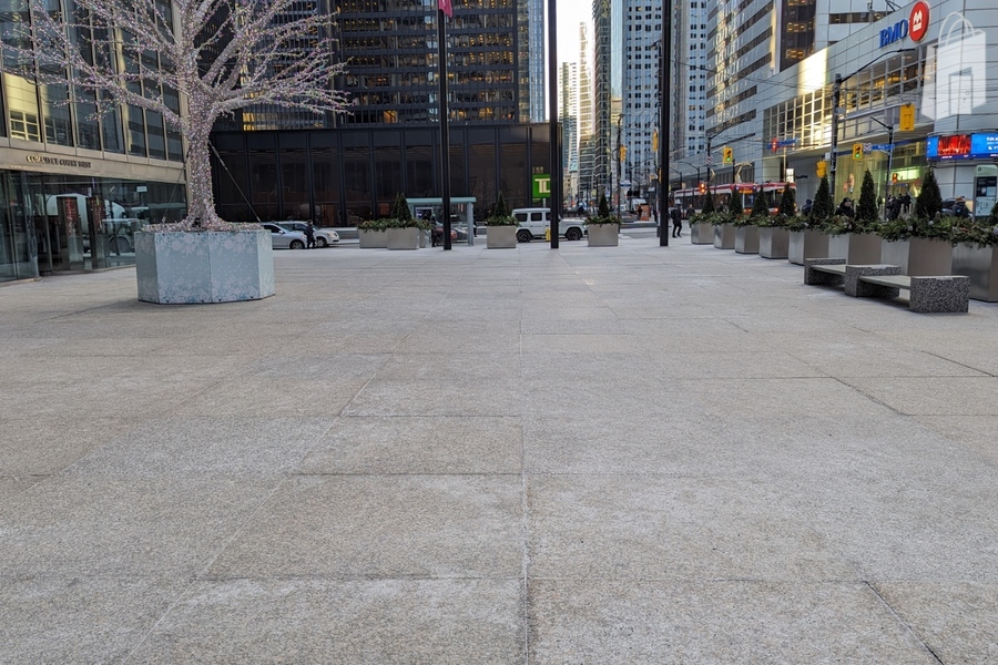 High exposure outdoor plaza in the heart of the Financial District at the corner of King and Bay Streets!
