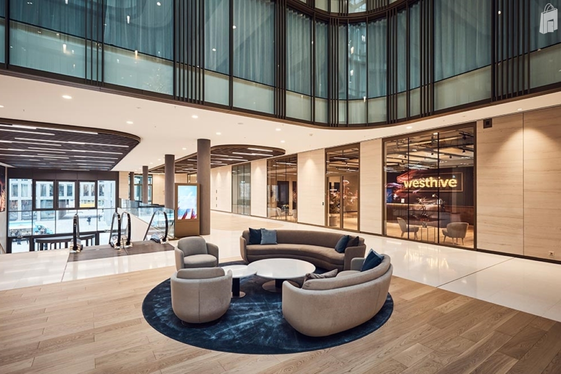 Hall d'entrée du bâtiment pour accéder à l'événement