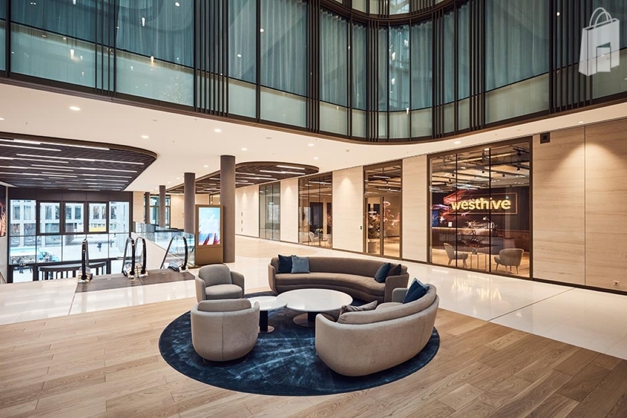 Hall d'entrée du bâtiment pour accéder à l'événement