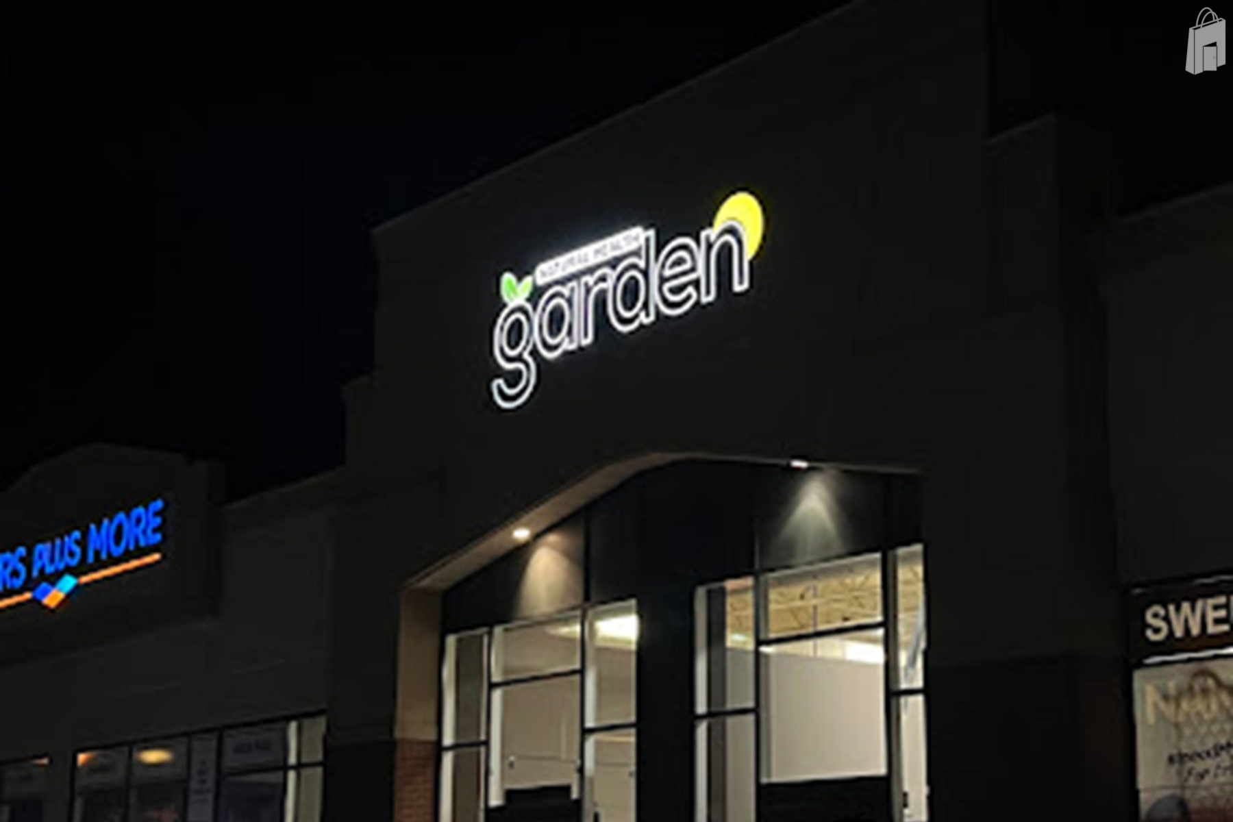 Store outside (night)