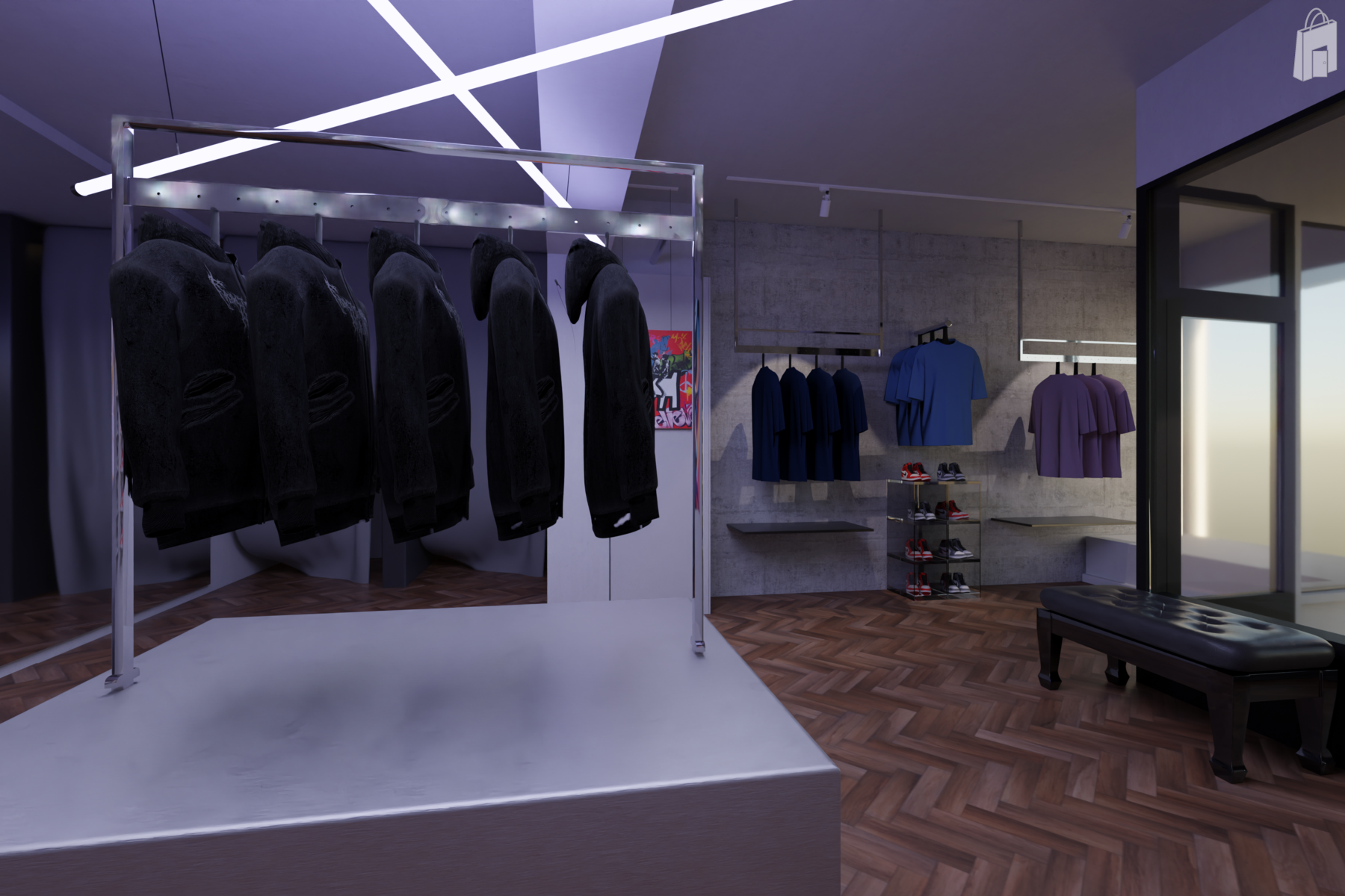 Podest + Warenträgerwand