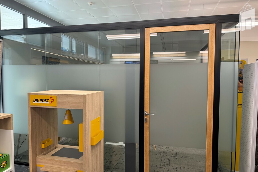 Aussenansicht,  Beratungsbox Postfiliale Baar