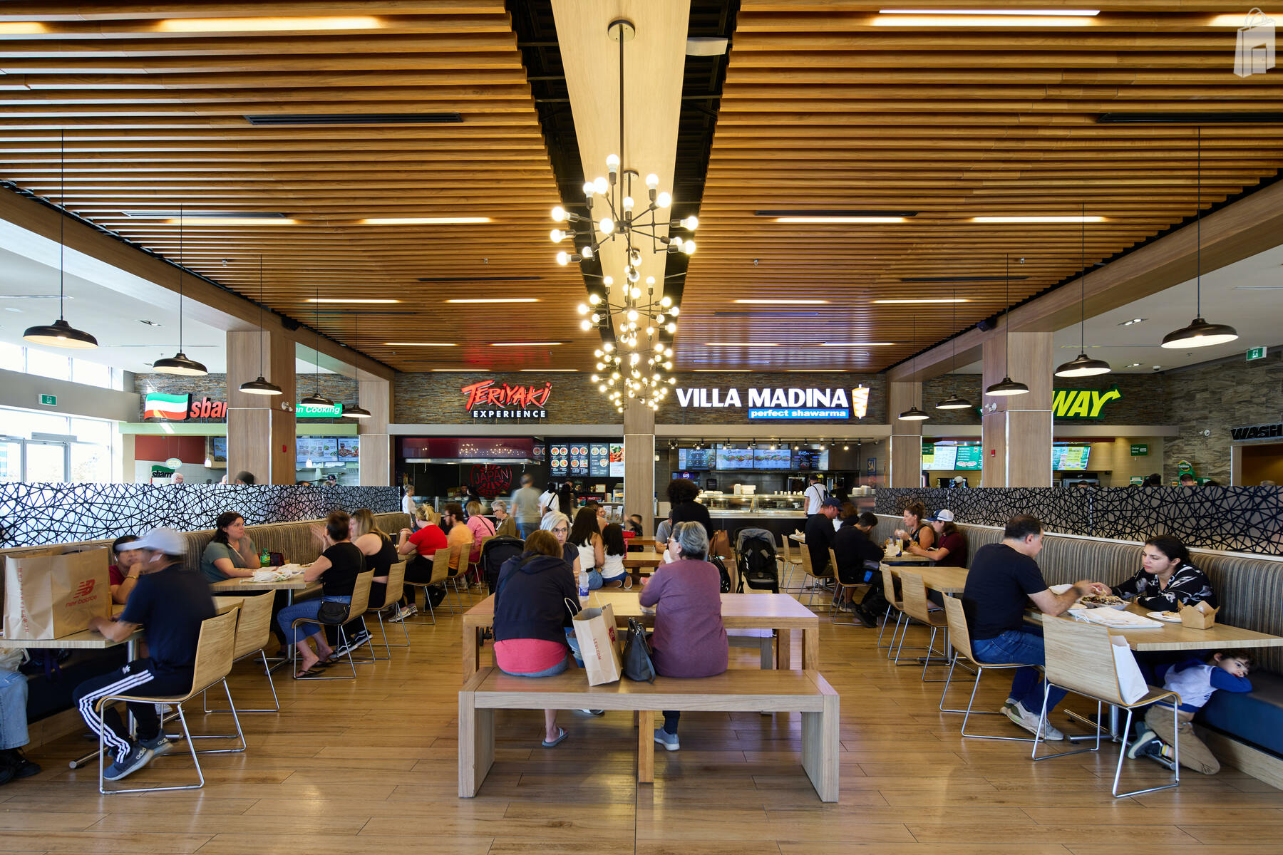 The food court is well lit and offer ample seating for our customers. 