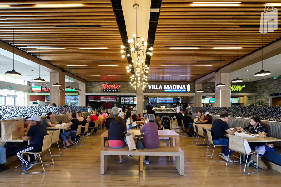 The food court is well lit and offer ample seating for our customers. 