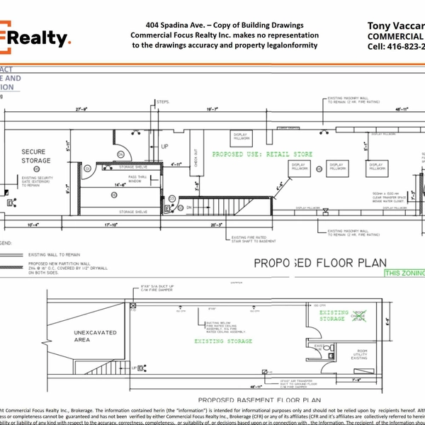  14 feet height open main floor.  400 SF elevated space. & finished basement. Good condition with ceramic floor throughout. 