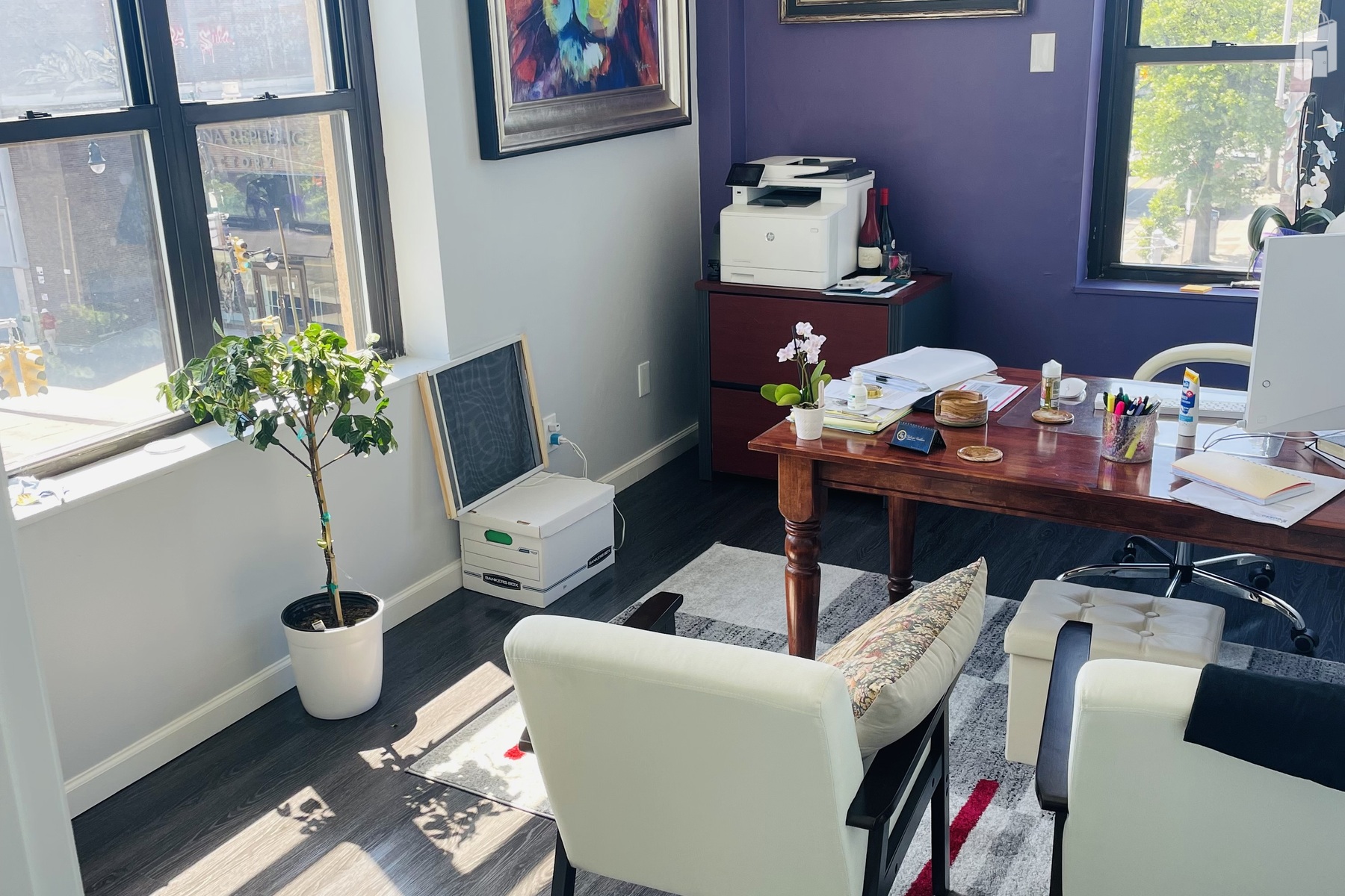 Sunlit Executive Office with  Artistic Decor - Astoria, NY