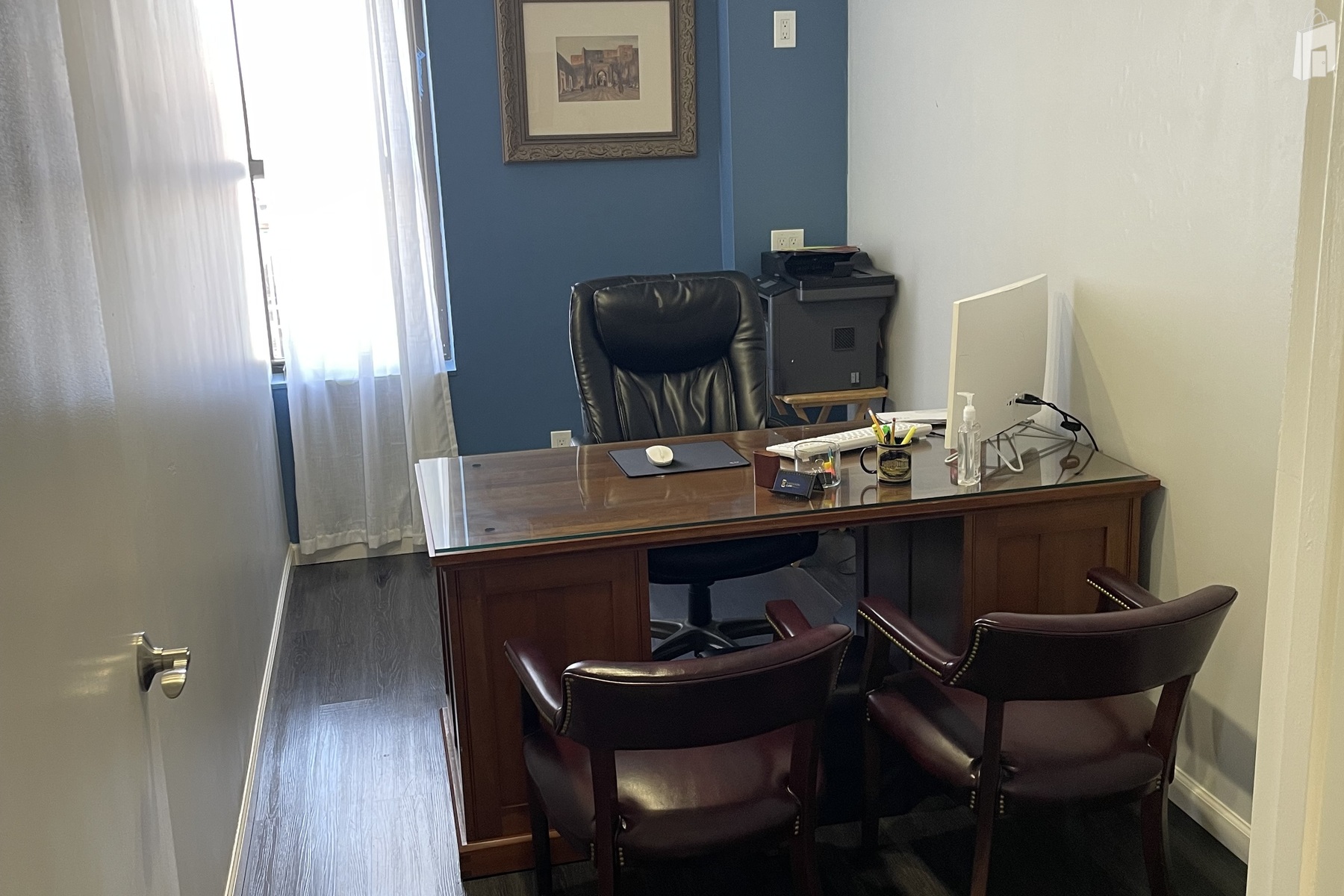 Private Executives Office with Natural Light and Classic Wood Desk - Astoria, NY