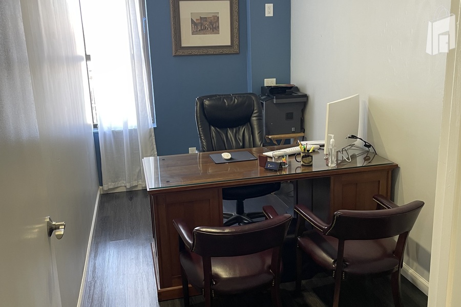 Private Executives Office with Natural Light and Classic Wood Desk - Astoria, NY
