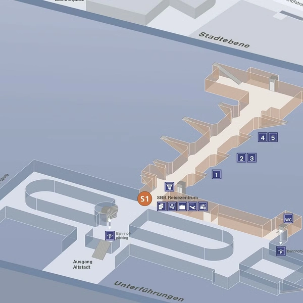 Verteilpunkte im Bahnhof Baden