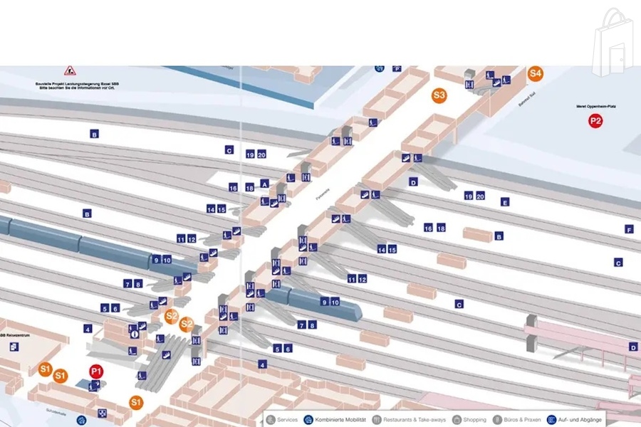 Verteilpunkte im Bahnhof Basel