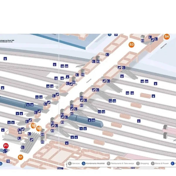 Verteilpunkte im Bahnhof Basel