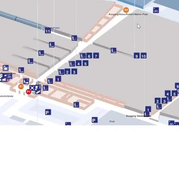 Verteilpunkte im Bahnhof Biel/Bienne