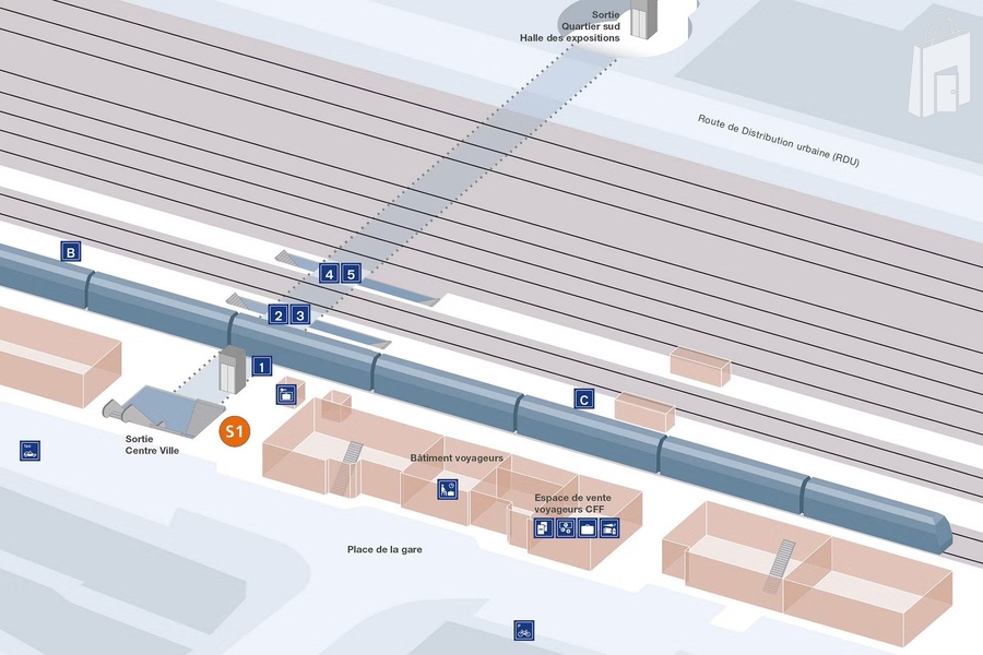 Verteilpunkte im Bahnhof Delémont