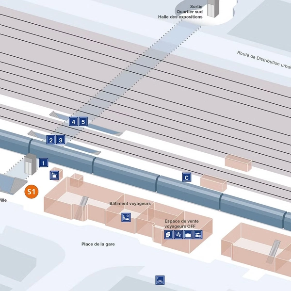 Verteilpunkte im Bahnhof Delémont