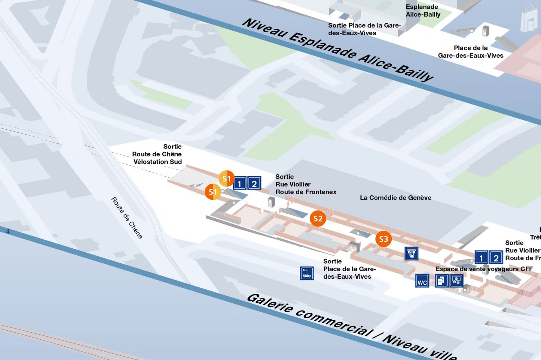 Verteilpunkte im Bahnhof Genève Eaux-Vives