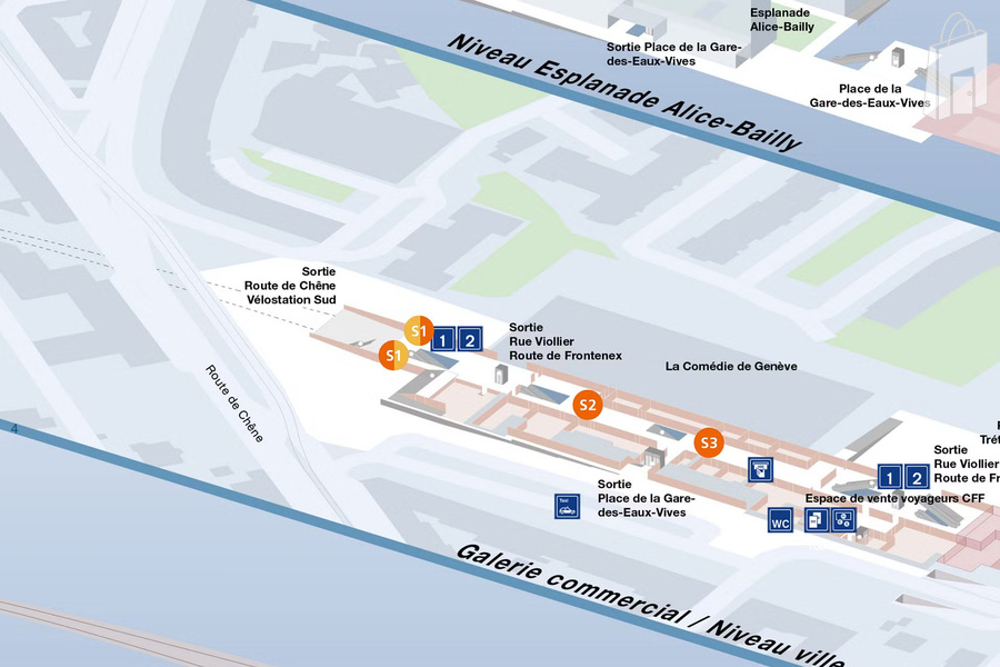 Verteilpunkte im Bahnhof Genève Eaux-Vives