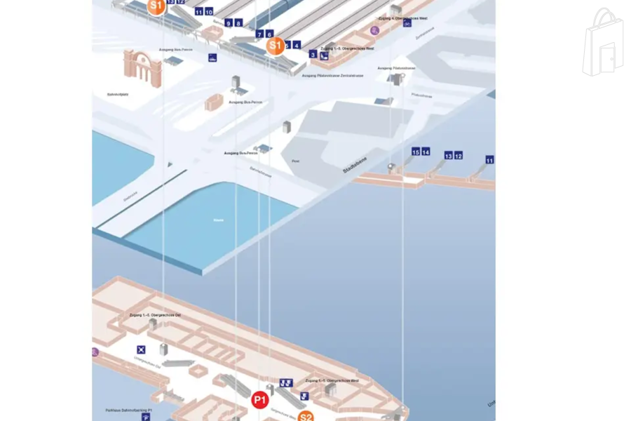 Verteilpunkte im Bahnhof Luzern