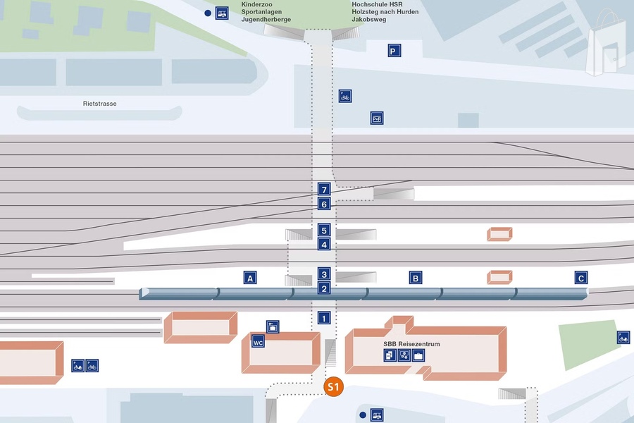 Verteilpunkte im Bahnhof Rapperswil