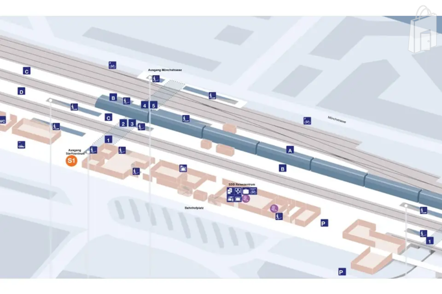 Verteilpunkte im Bahnhof Thun