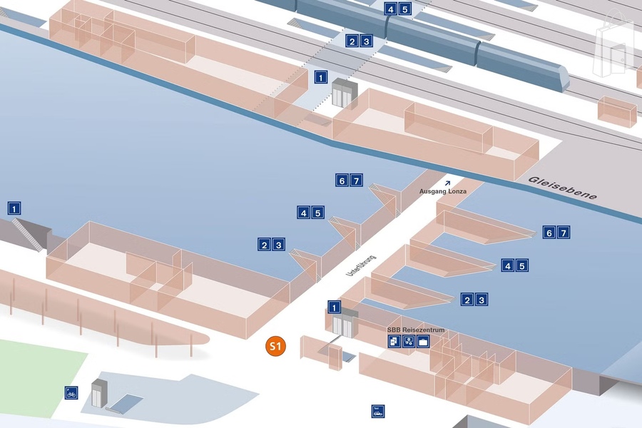 Verteilpunkte im Bahnhof Visp