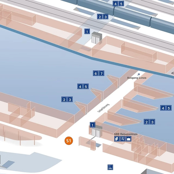 Verteilpunkte im Bahnhof Visp