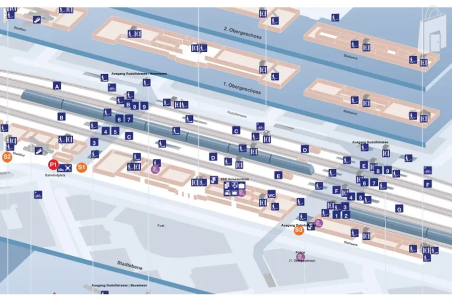 Verteilpunkte im Bahnhof Winterthur