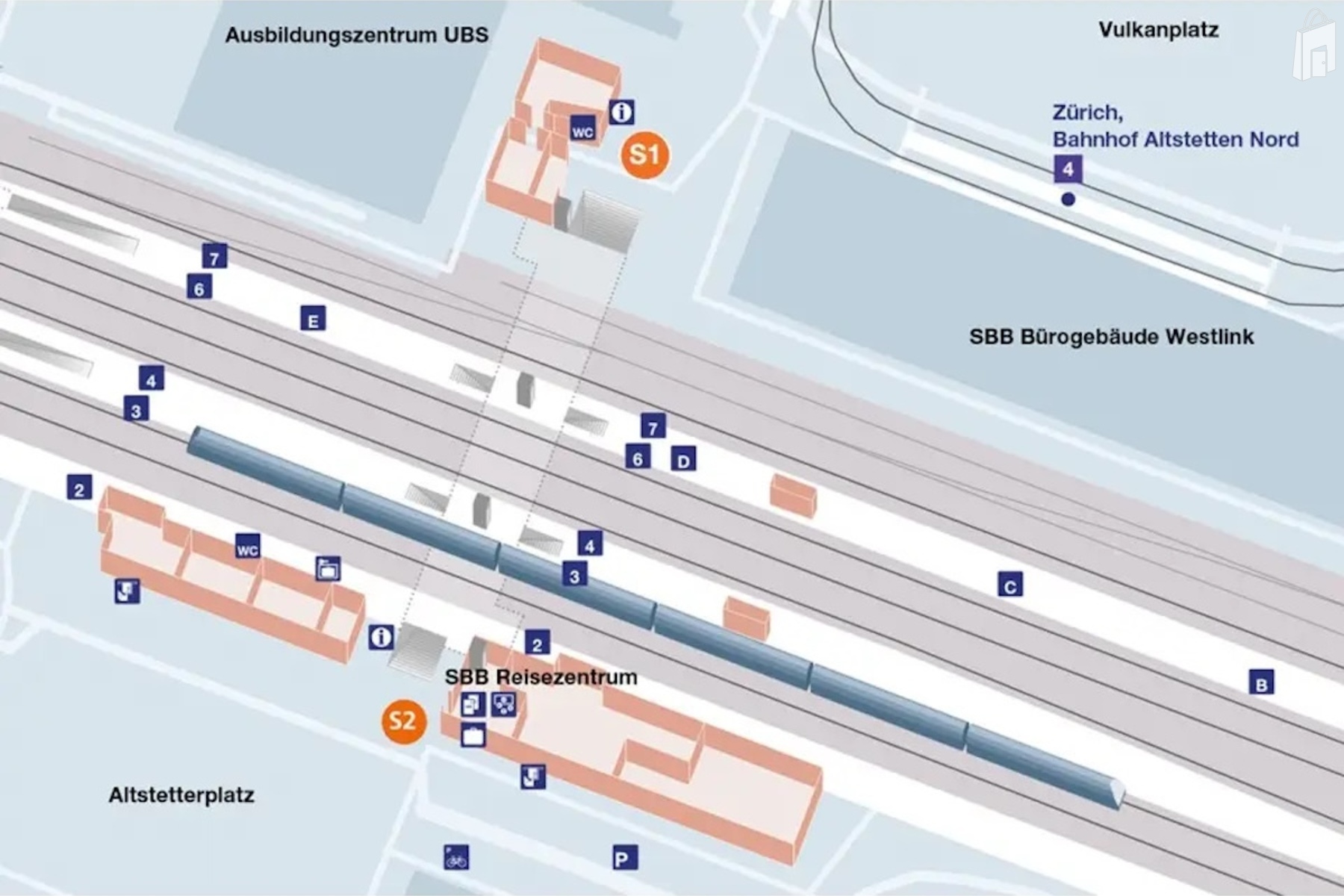 Verteilpunkte im Bahnhof Zürich Altstetten