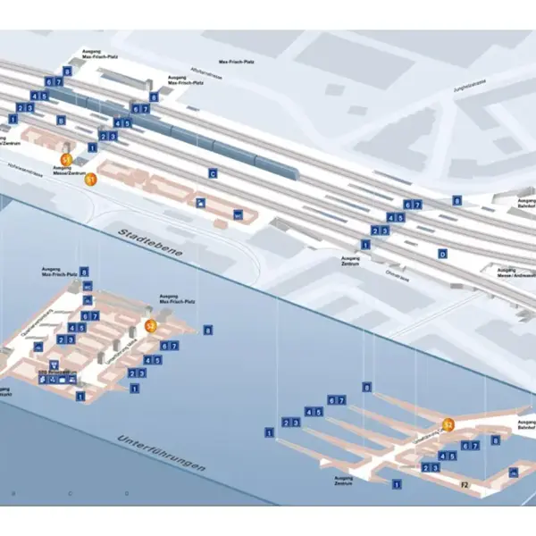 Verteilpunkte im Bahnhof Zürich Oerlikon