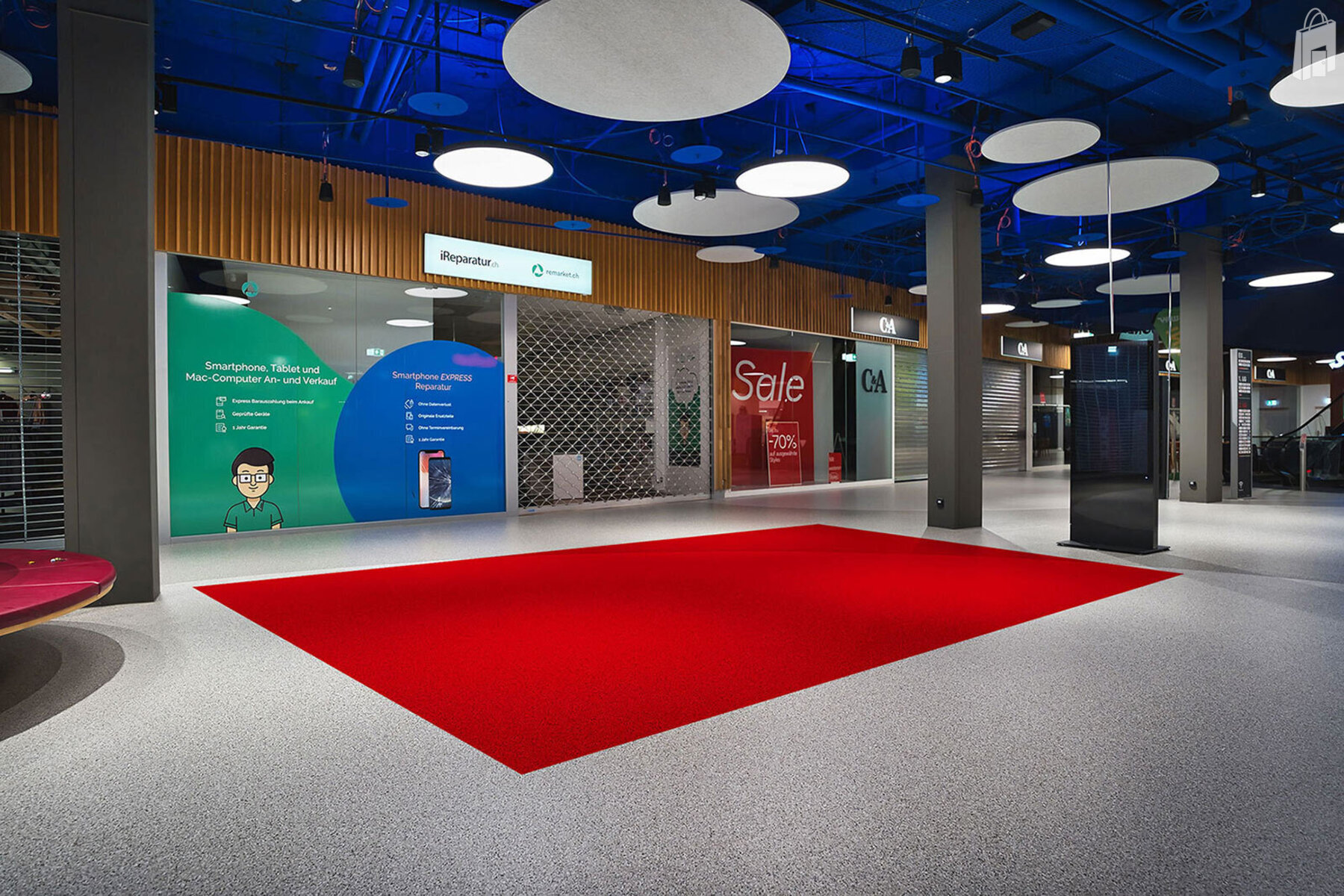 Promotionsfläche zwischen iReparaturen und New Yorker